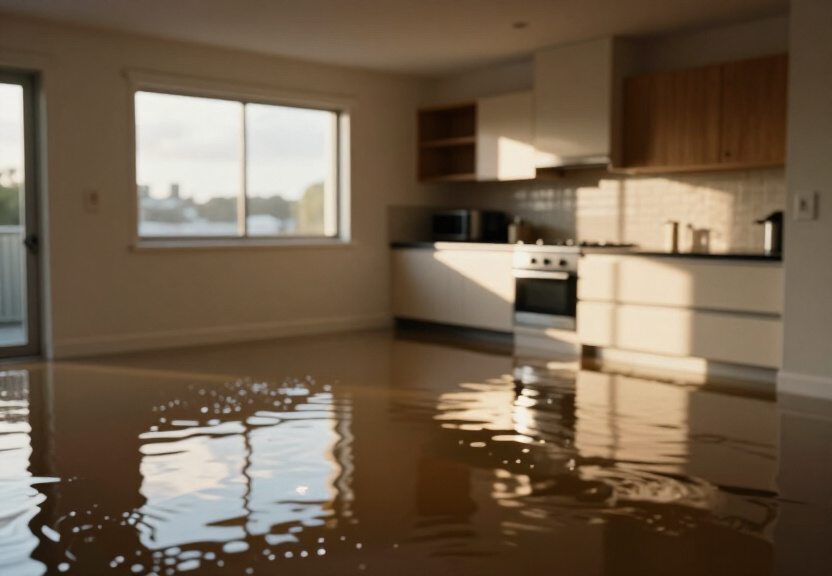 Water-damaged kitchen in Padstow Heights before restoration